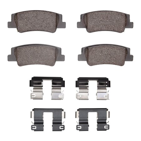 Dynamic Friction Co 3000 Ceramic Brake Pads and Hardware Kit, Low Dust, Low Copper Ceramic, 100% Asbestos-free, Rear 1310-2299-01